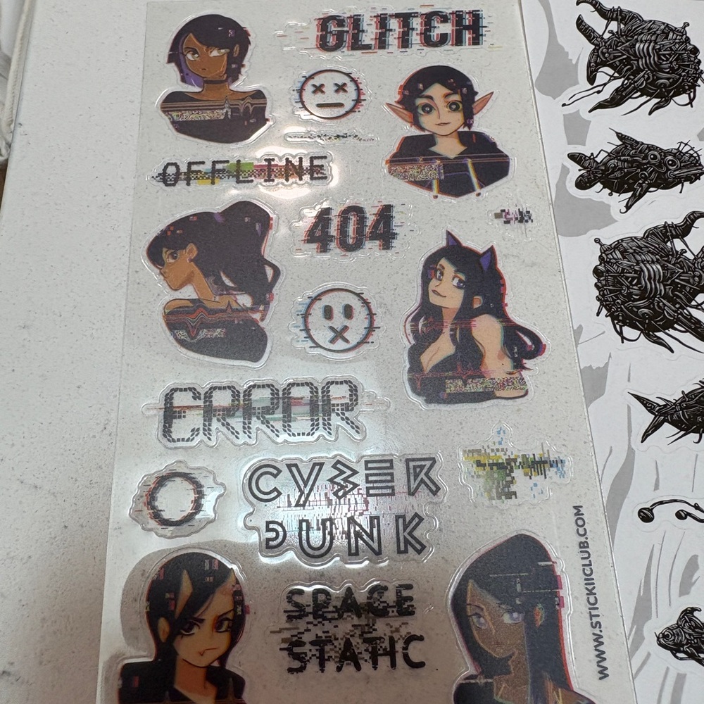 Pipsticks assorted stickers sheets -whimsigoth kawaii black and purple NEW - Picture 3 of 11